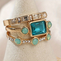Vintage Ring with Blue Crystal - Lunara-6-State of Style