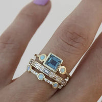 Vintage Ring with Blue Crystal - Lunara-6-State of Style