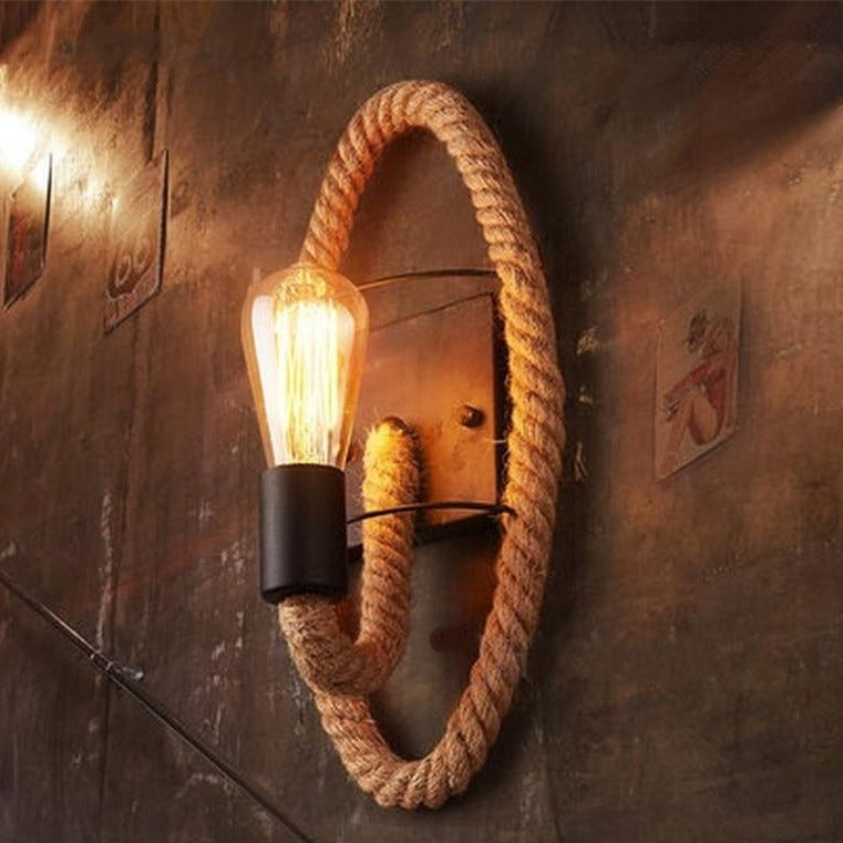 Vintage Rope Wall Lamp - RusticRope-Ellipse-State of Style