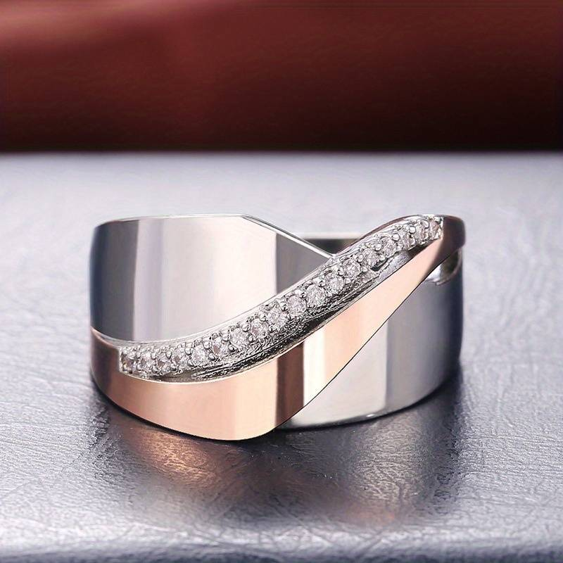 Vintage Rose Gold and Silver Zirconia Ring - Elviana-6-State of Style