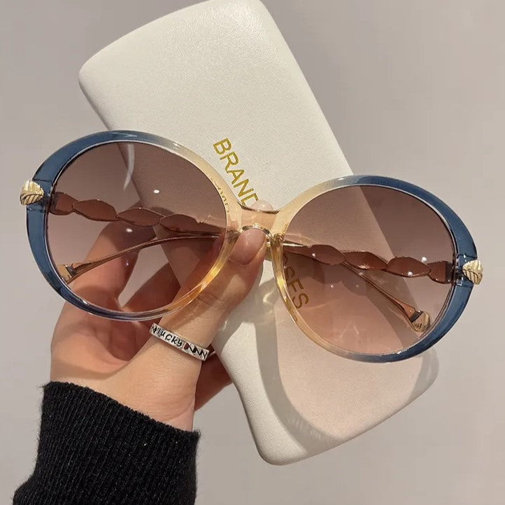 Vintage Round Gradient Sunglasses-Blue-Tea-State of Style