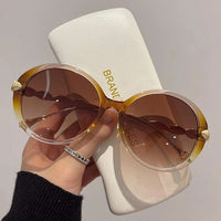 Vintage Round Gradient Sunglasses-Gradient Yellow Tea-State of Style