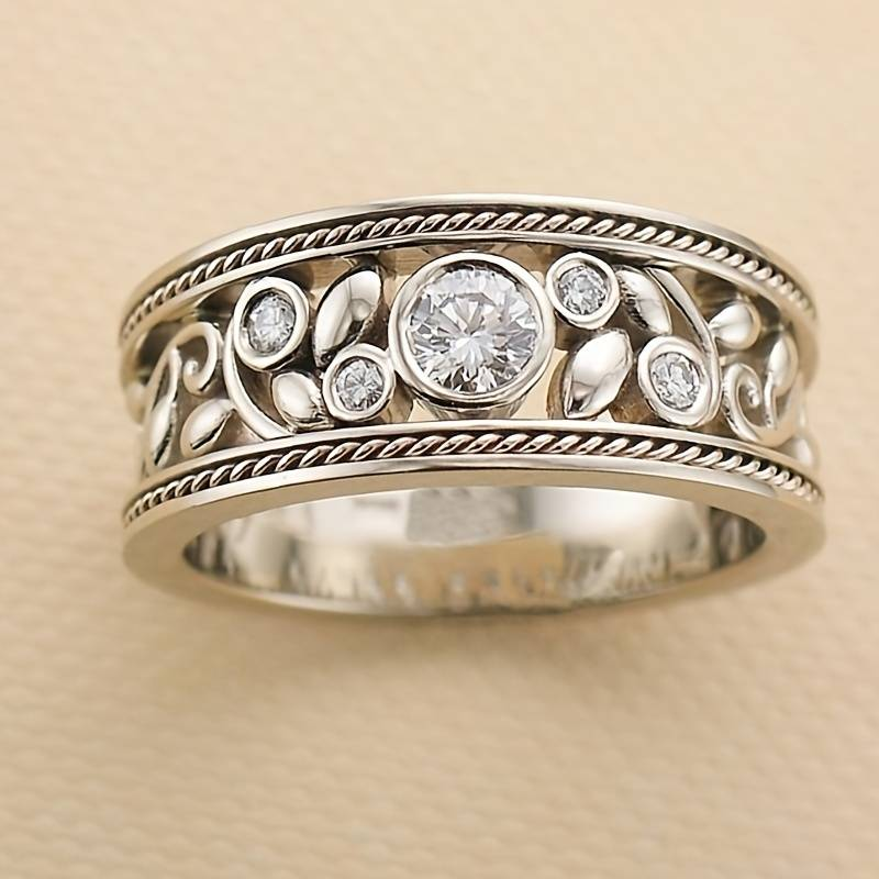 Vintage Silver Ring with Zirconia - Lucienne-6-State of Style