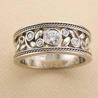 Vintage Silver Ring with Zirconia - Lucienne-6-State of Style