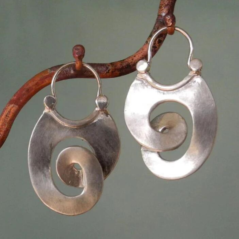 Vintage Silver Spiral Earrings - Selena-State of Style