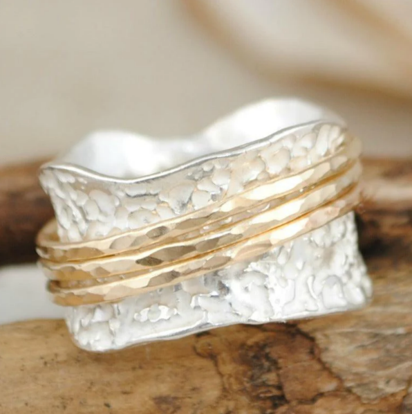 Vintage Spinner Ring in Gold & Silver - Elvira-6-State of Style