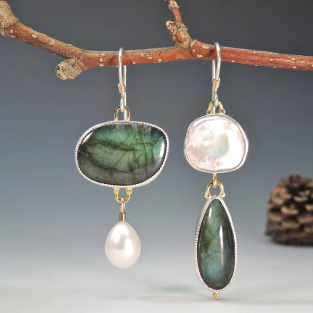 Vintage Stone Earrings - Arabelle-State of Style