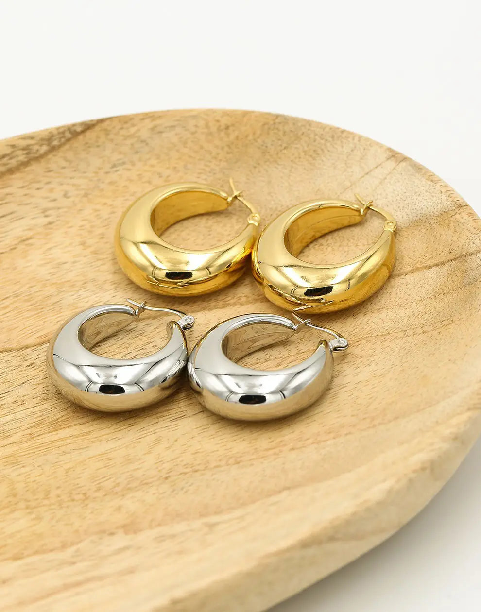 Vintage Style Hoop Earrings-Gold-plated-State of Style