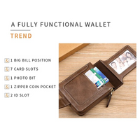 Vintage-Style PU Leather Wallet – Compact & Stylish-Black-State of Style