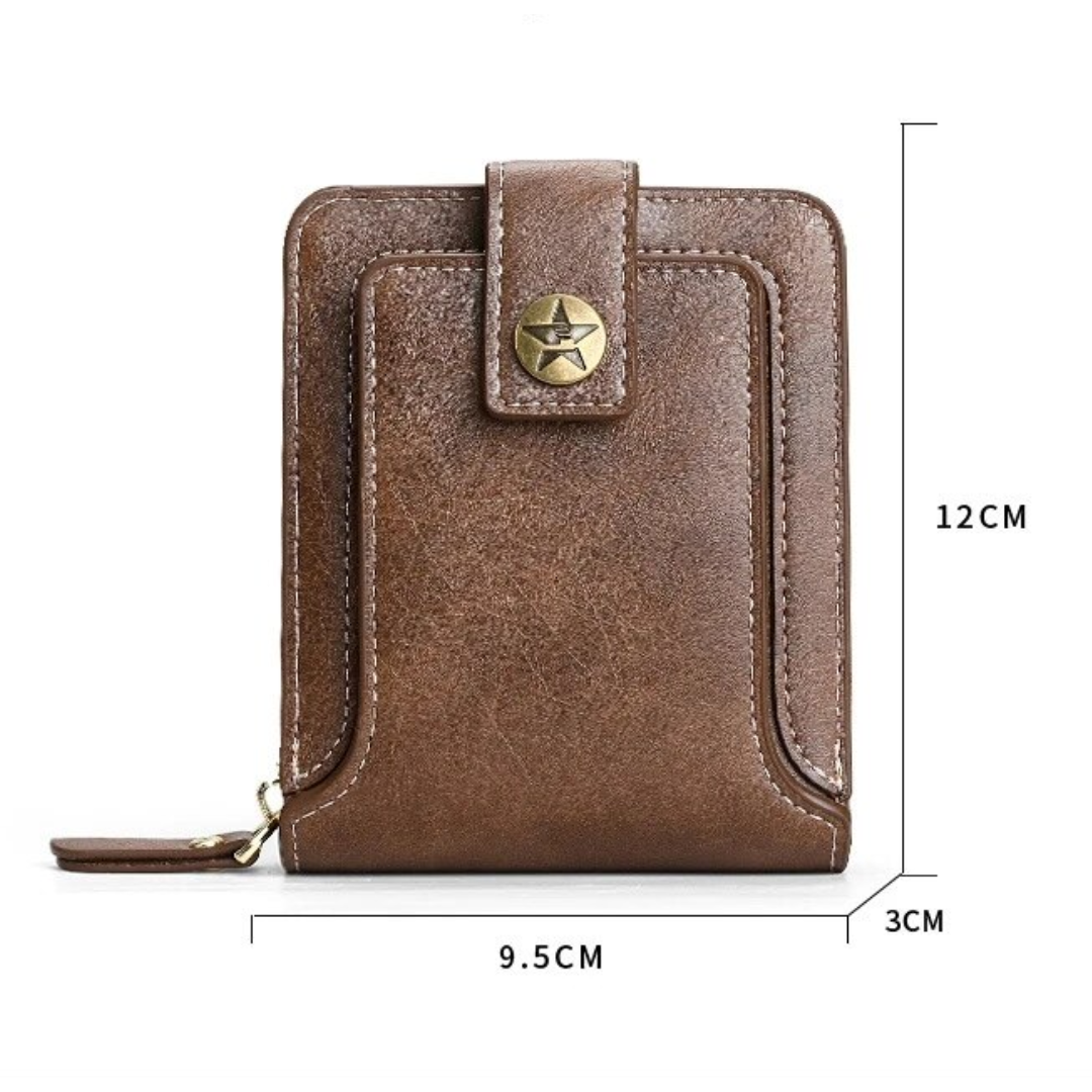 Vintage-Style PU Leather Wallet – Compact & Stylish-Black-State of Style