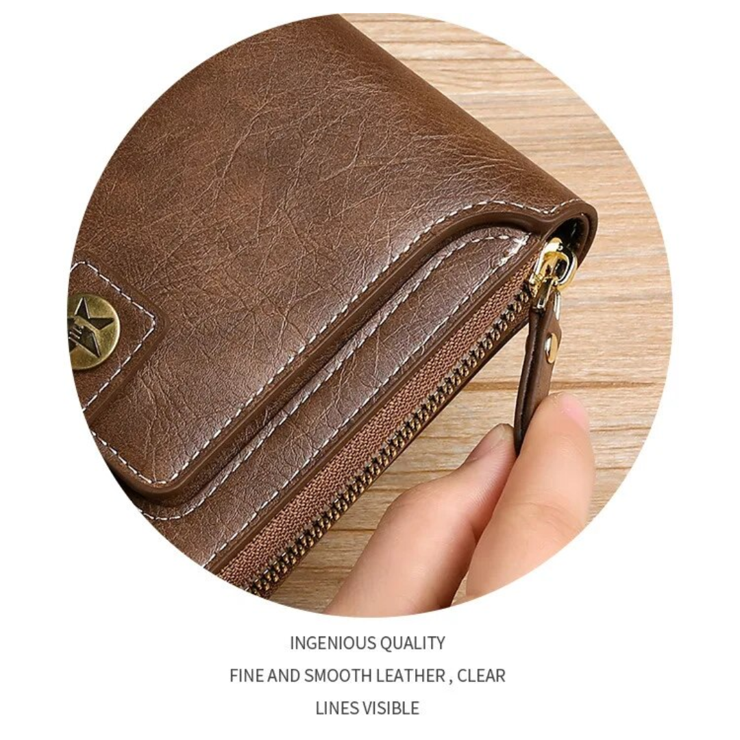 Vintage-Style PU Leather Wallet – Compact & Stylish-Black-State of Style
