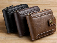 Vintage-Style PU Leather Wallet – Compact & Stylish-Black-State of Style