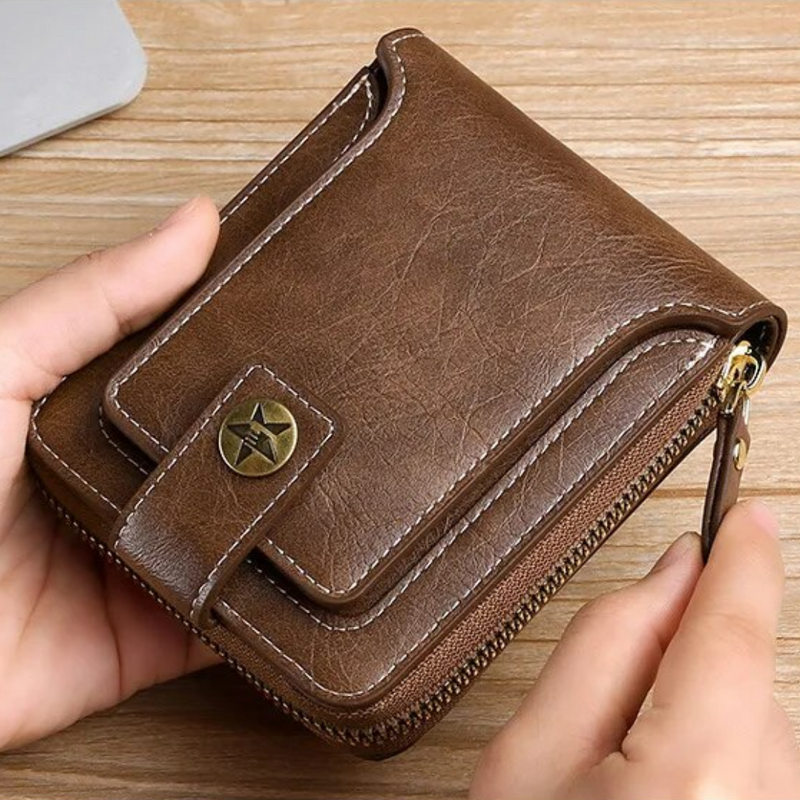 Vintage-Style PU Leather Wallet – Compact & Stylish-Black-State of Style