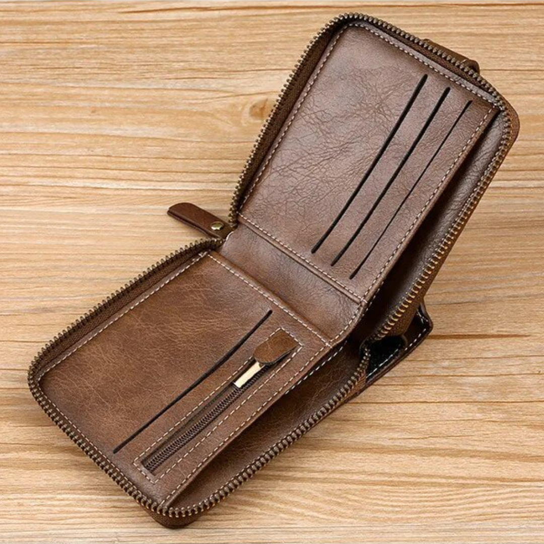 Vintage-Style PU Leather Wallet – Compact & Stylish-Black-State of Style