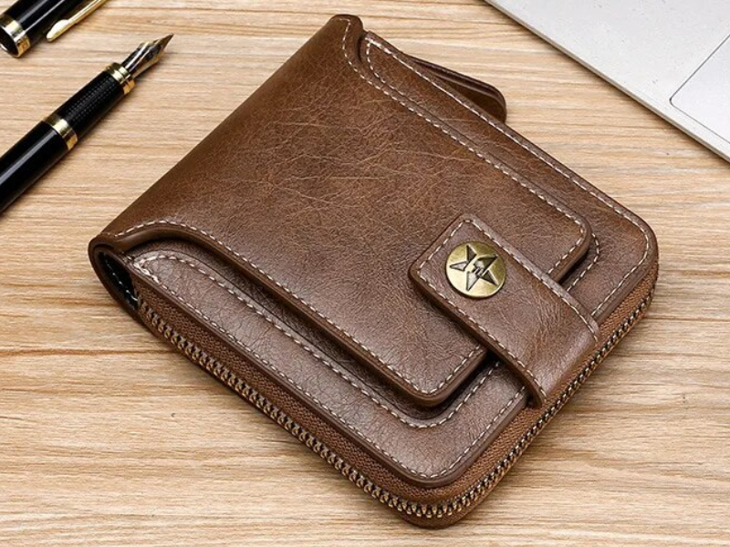 Vintage-Style PU Leather Wallet – Compact & Stylish-Brown-State of Style