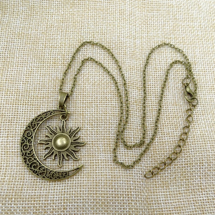 Vintage Sun and Moon Necklace-Gold-State of Style