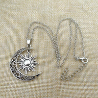 Vintage Sun and Moon Necklace-Gold-State of Style