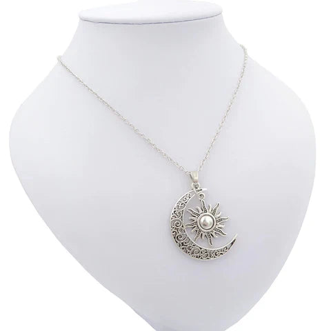 Vintage Sun and Moon Necklace-Gold-State of Style