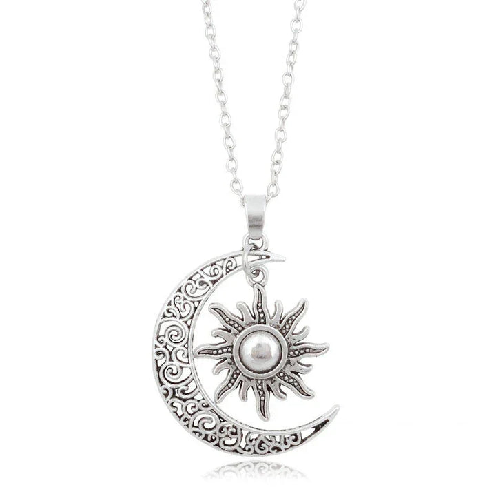Vintage Sun and Moon Necklace-Silver-State of Style