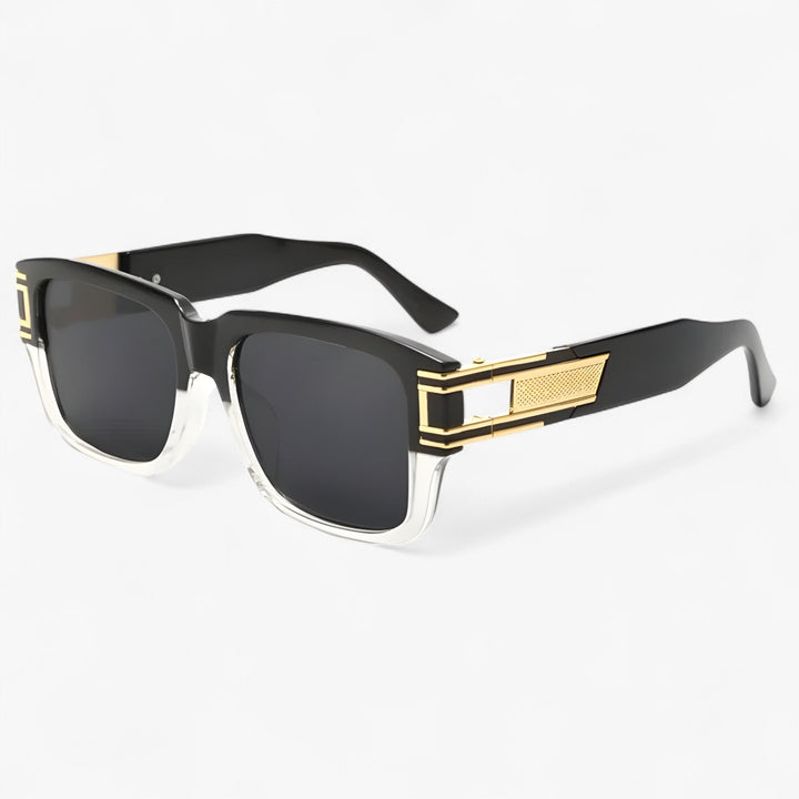 Vintage sunglasses with square frame and drop detail – Elvoir-Transparent Grey-State of Style