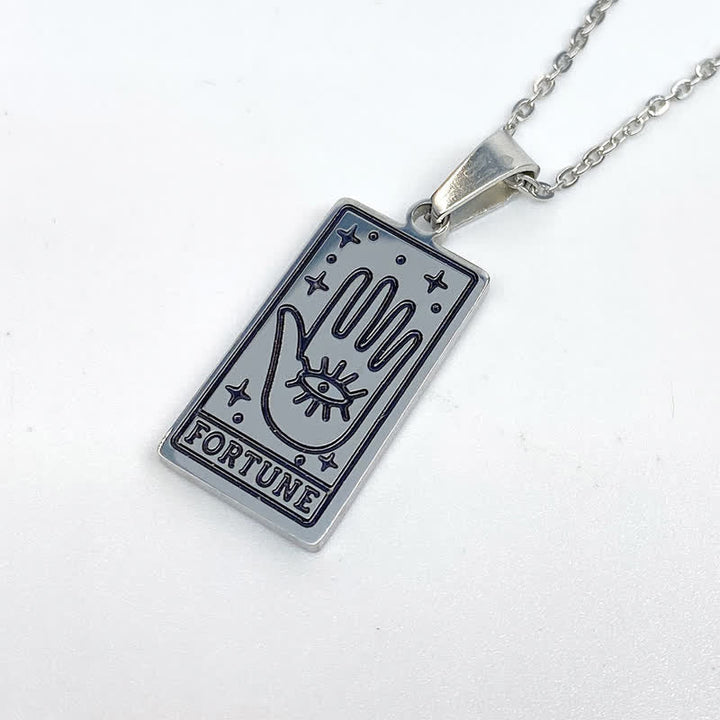 Vintage Tarot Card Good Luck Pendant - Seraphina-Fortune-Silver-State of Style