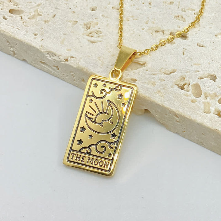 Vintage Tarot Card Good Luck Pendant - Seraphina-Moon-Gold-State of Style