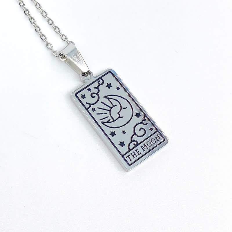 Vintage Tarot Card Good Luck Pendant - Seraphina-Moon-Silver-State of Style