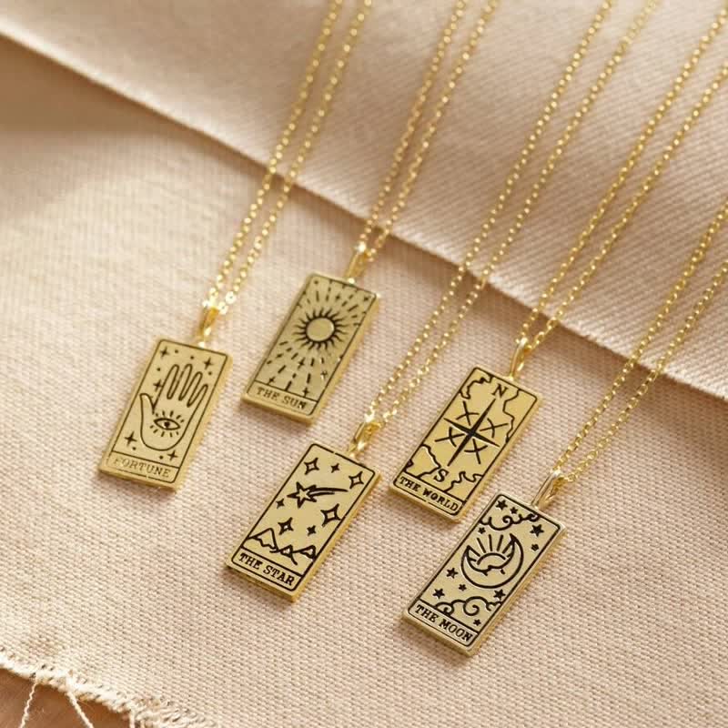 Vintage Tarot Card Good Luck Pendant - Seraphina-Star-Gold-State of Style