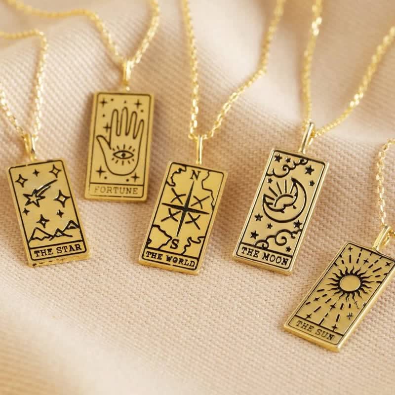 Vintage Tarot Card Good Luck Pendant - Seraphina-Star-Gold-State of Style
