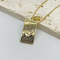 Vintage Tarot Card Good Luck Pendant - Seraphina-Strength-Gold-State of Style