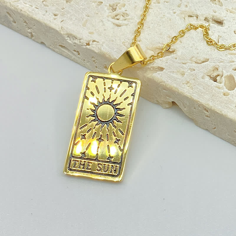 Vintage Tarot Card Good Luck Pendant - Seraphina-Sun-Gold-State of Style