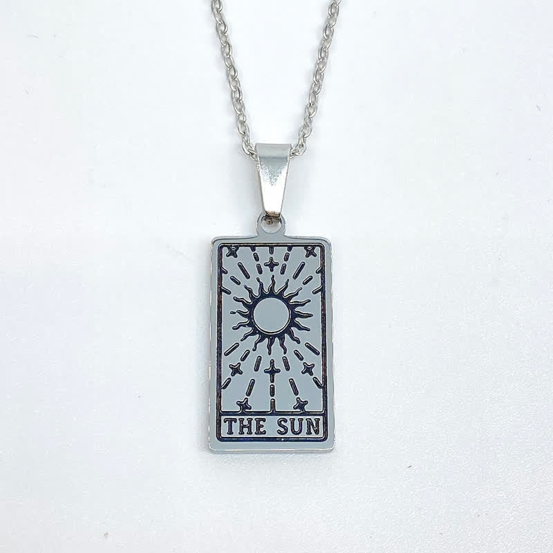Vintage Tarot Card Good Luck Pendant - Seraphina-Sun-Silver-State of Style