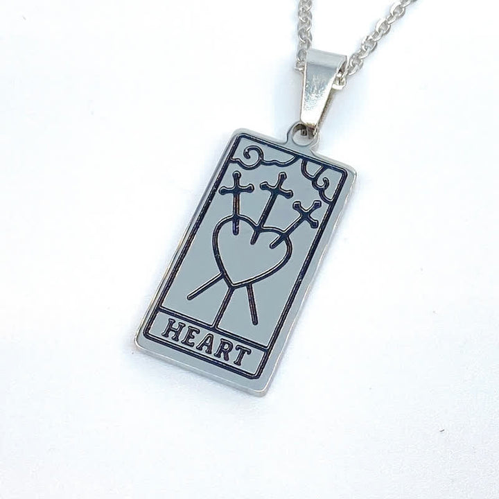 Vintage Tarot Card Good Luck Pendant - Seraphina-Three of Swords-Silver-State of Style