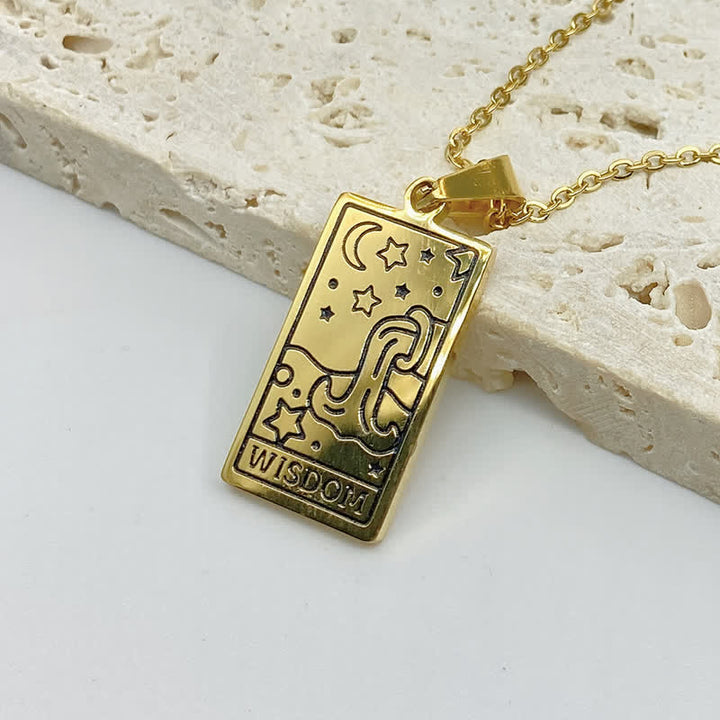 Vintage Tarot Card Good Luck Pendant - Seraphina-Wisdom-Gold-State of Style