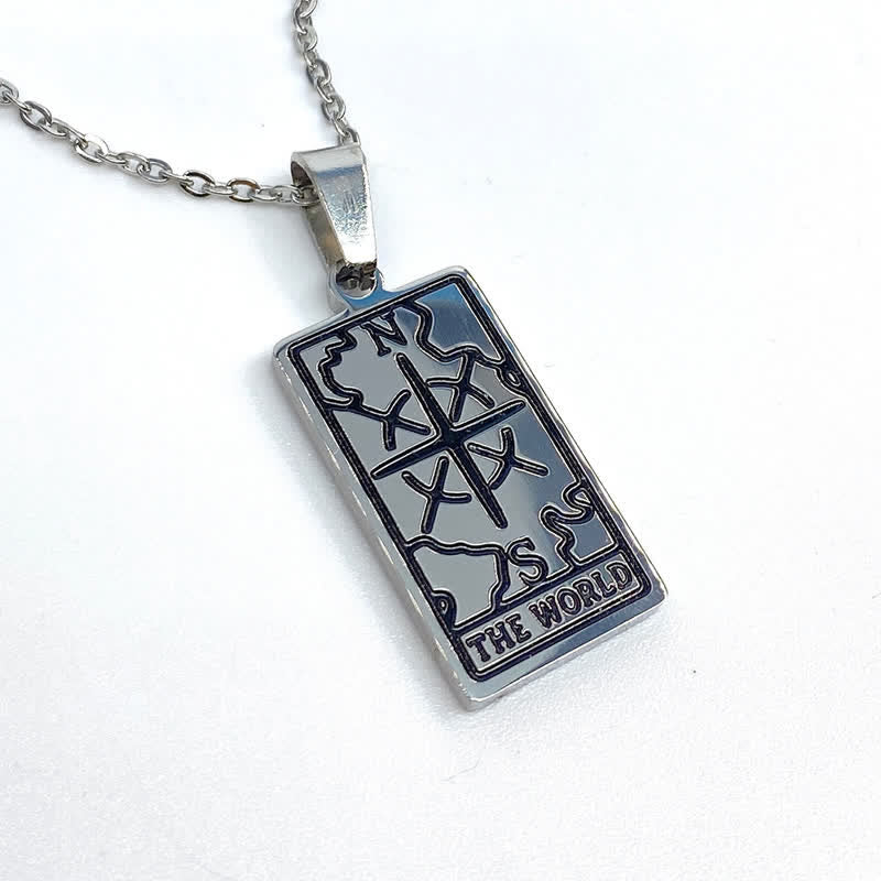 Vintage Tarot Card Good Luck Pendant - Seraphina-World-Silver-State of Style