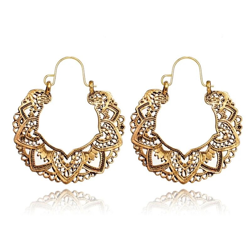 Vintage Totem Drop Earrings-Gold-State of Style