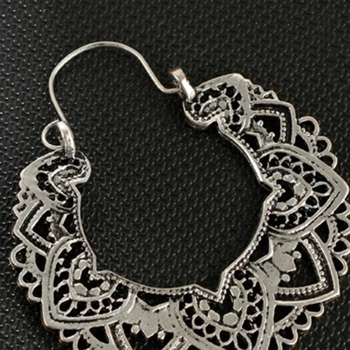 Vintage Totem Drop Earrings-Silver-State of Style