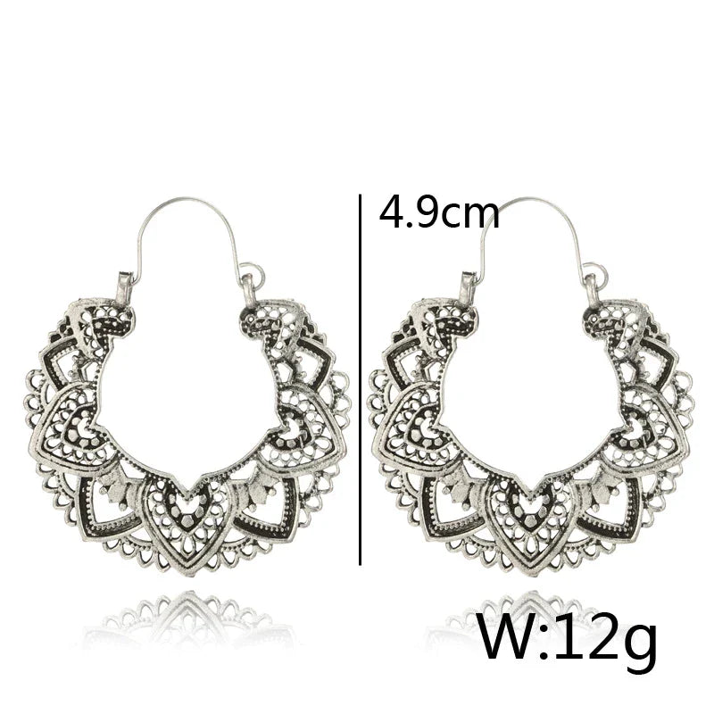 Vintage Totem Drop Earrings-Silver-State of Style
