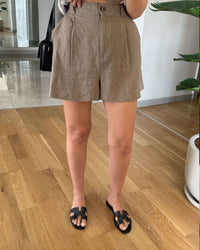 Vintage Two-Piece Ladies Summer Set with Sleeveless Gilet – Celeste-Khaki-S-State of Style