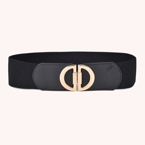 Vintage Wide Elastic Wrap Belt-Black-State of Style
