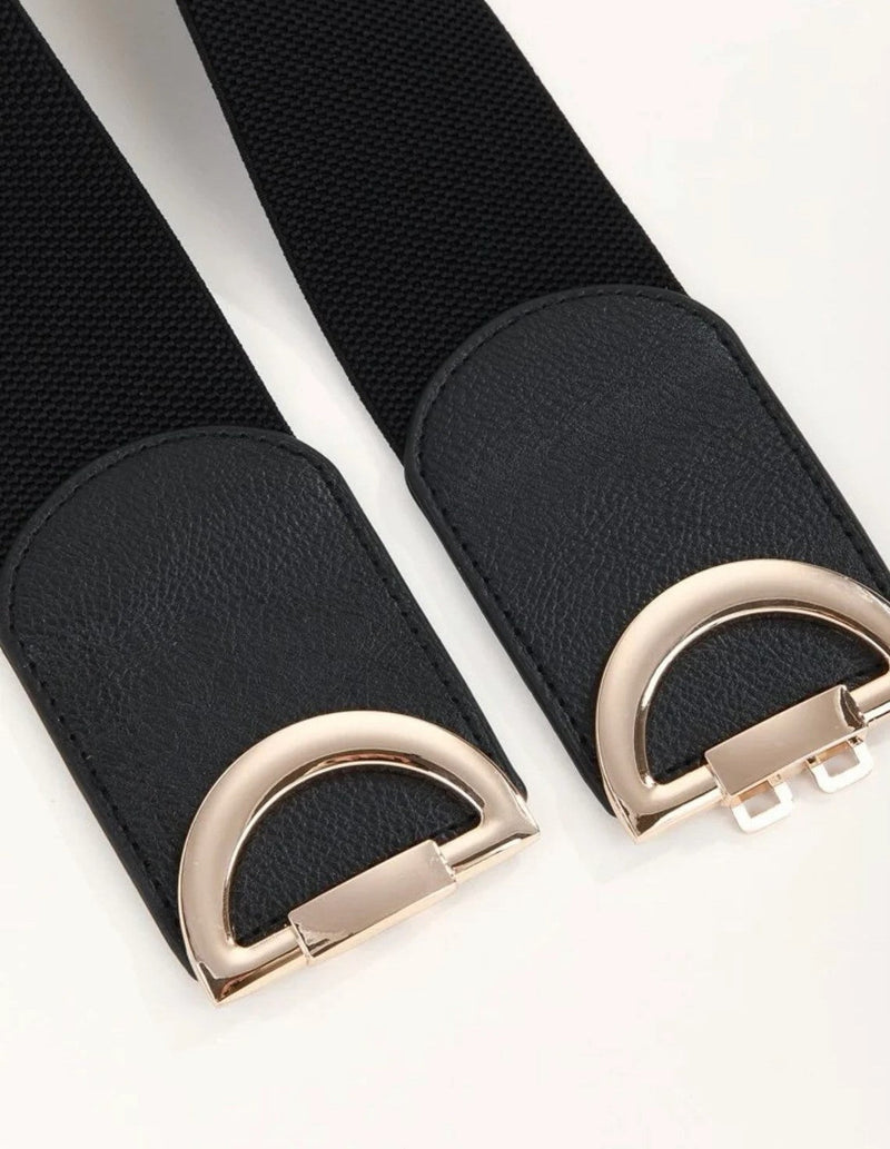 Vintage Wide Elastic Wrap Belt-White-State of Style
