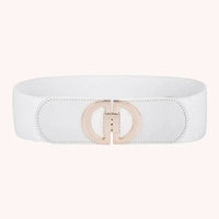Vintage Wide Elastic Wrap Belt-White-State of Style