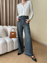 Vintage Wide Ladies Jeans - Mila-Blue-XS-State of Style