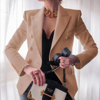 Vintage Women's Blazer with Double Buttons - Isabelle-Brown-S-State of Style