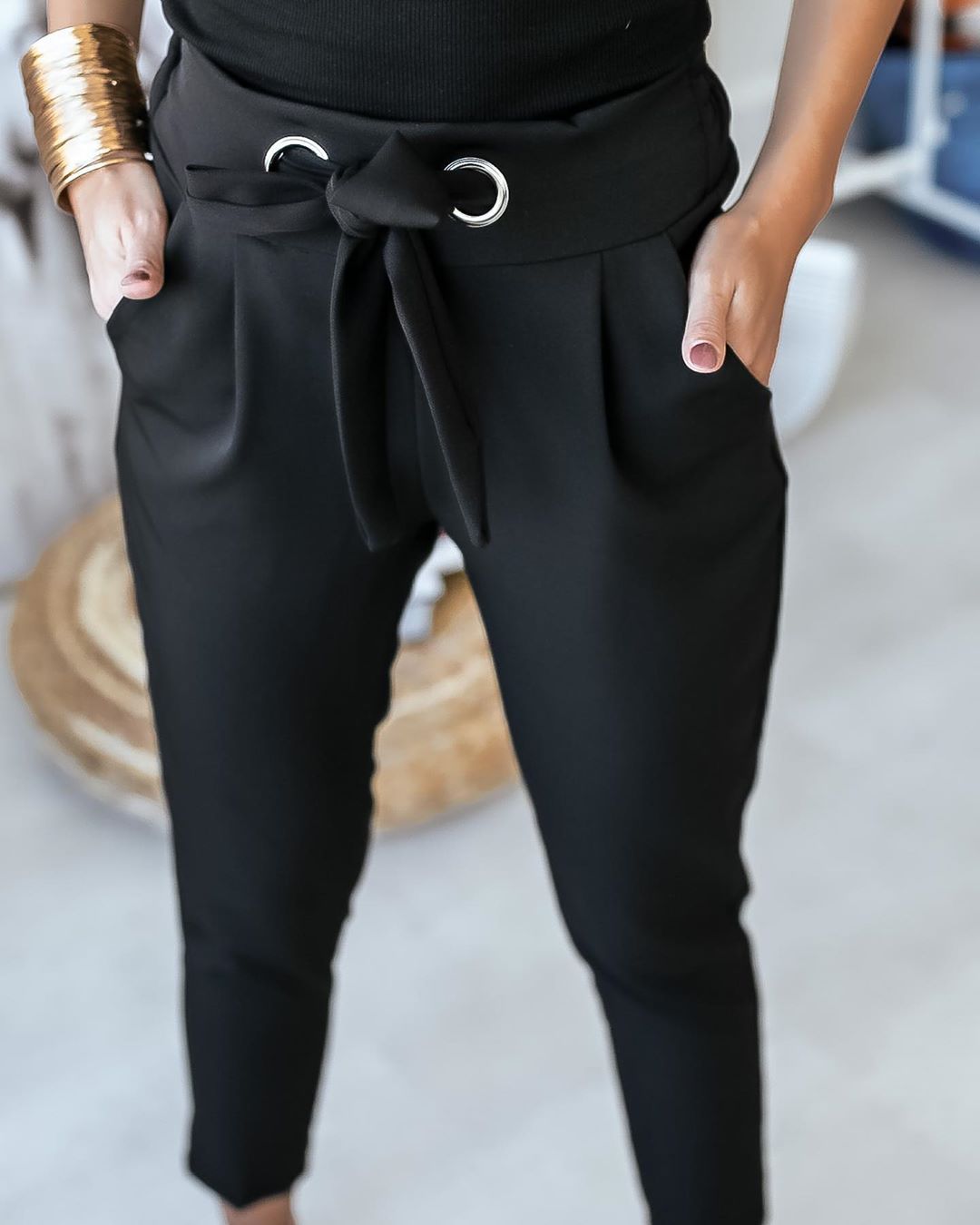 Violet | FlexFit High-Waisted Fashion Trousers-Black-S-State of Style