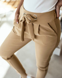 Violet | FlexFit High-Waisted Fashion Trousers-Pink-S-State of Style