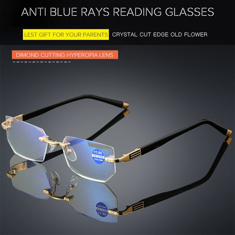 VisionPlus Multifocal Anti-Blue Light Reading Glasses-Gold-+1.00 / 40-44 years / 100°-State of Style