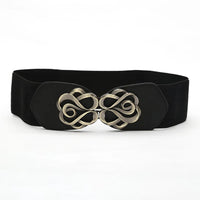 Vivian Traditional Belt – Vintage Wide Belt with Retro Rose Buckle-Black-State of Style