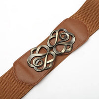 Vivian Traditional Belt – Vintage Wide Belt with Retro Rose Buckle-Red-State of Style