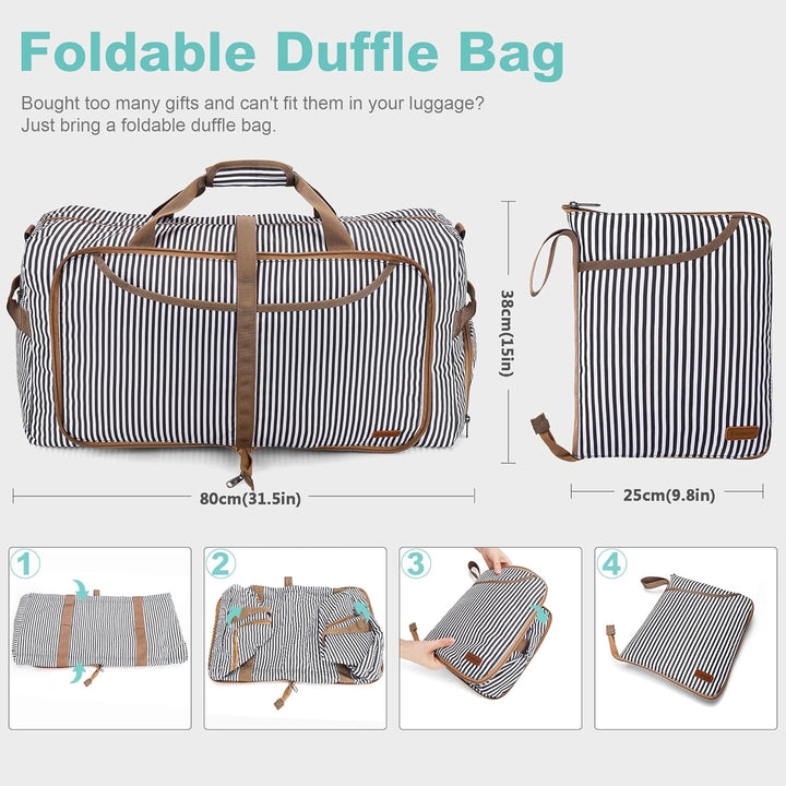 Large Foldable Travel Duffel Bag with Shoe Compartment – Water-Resistant & Durable